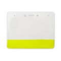 Vinyl Horizontal Badge Holders with Yellow Translucent Color Bar